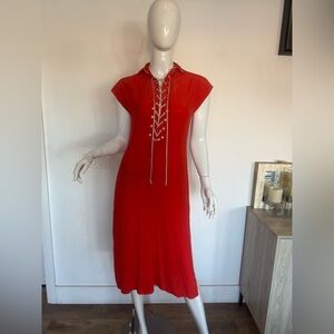 Rag n Bone vintage orange midi dress with hood XXS